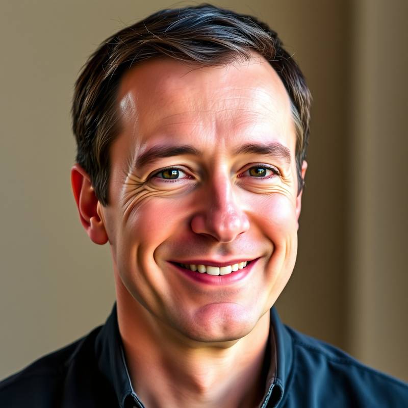 Portrætfoto af Peter Sørensen, instruktør i elektronisk musik. Han har et afslappet smil og kort, mørkt hår.